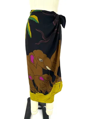 Krizia Silk Jungle Print Skirt