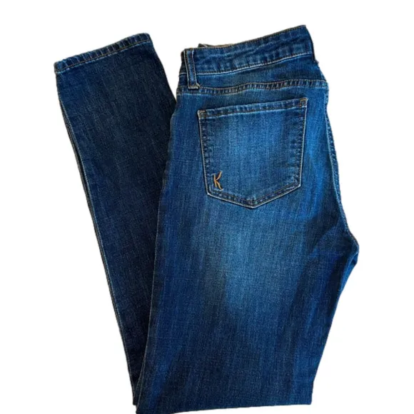 KUT from the Kloth Katy Boyfriend Jeans Dark Blue Mid Rise women’s Sz 2
