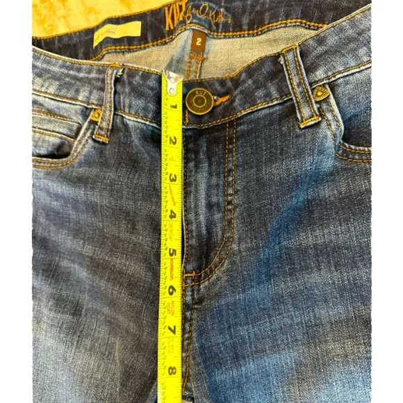 KUT from the Kloth Katy Boyfriend Jeans Dark Blue Mid Rise women’s Sz 2