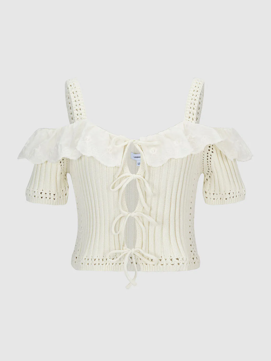 Lace Up Front One Shoulder Blouses