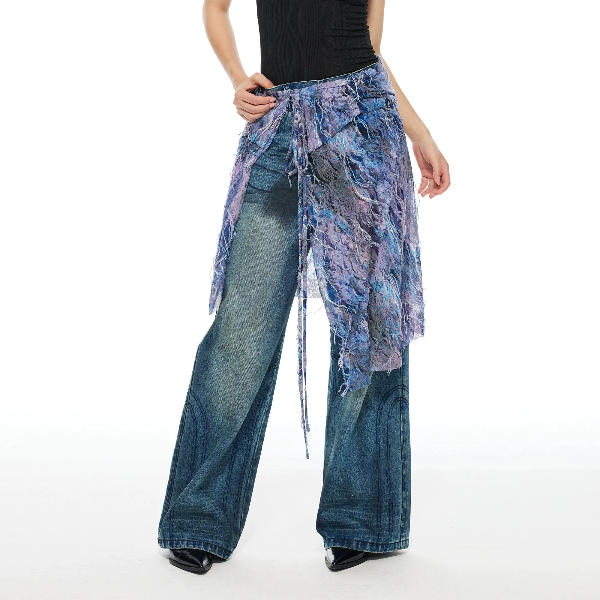 Layered Wrap Skirt Ensemble
