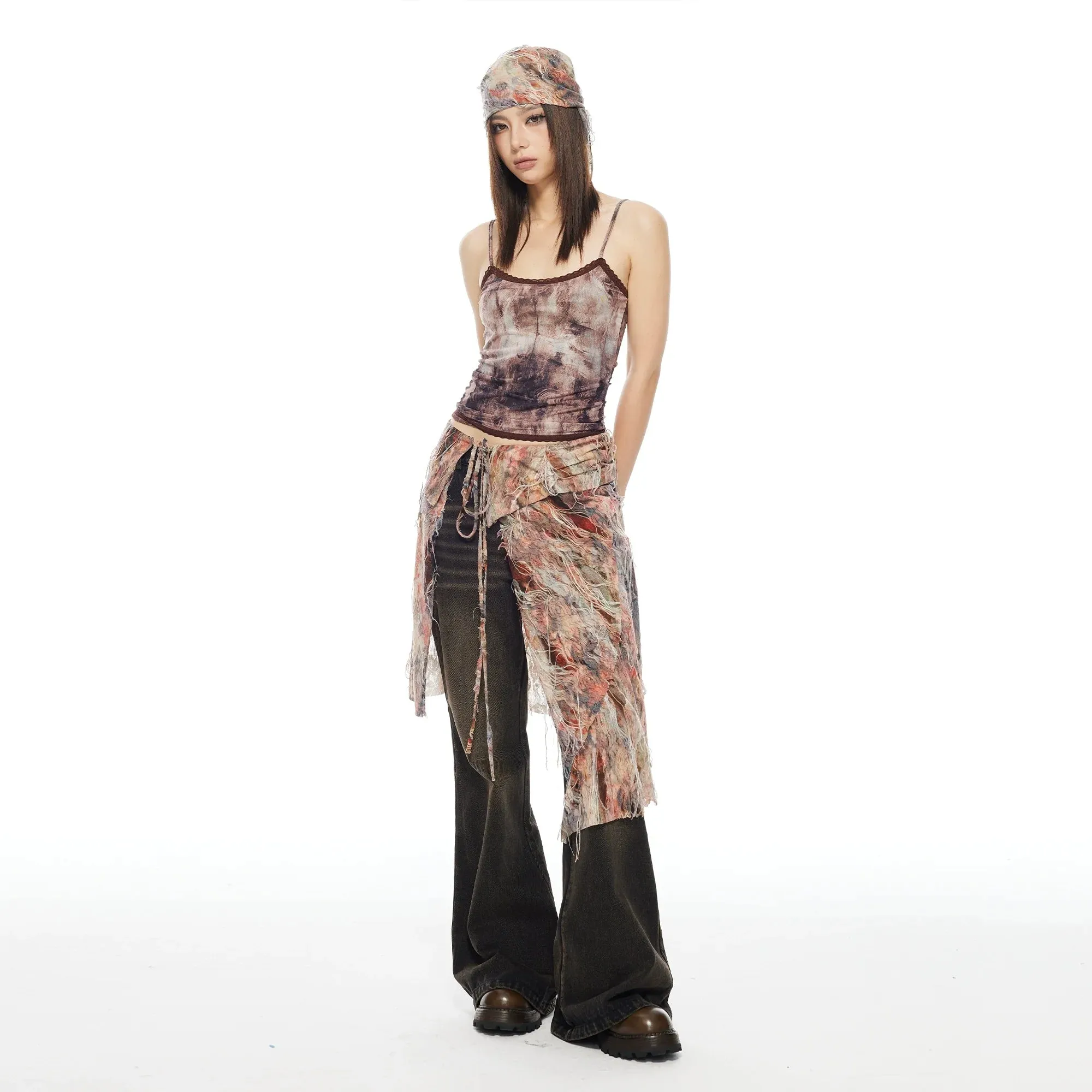 Layered Wrap Skirt Ensemble