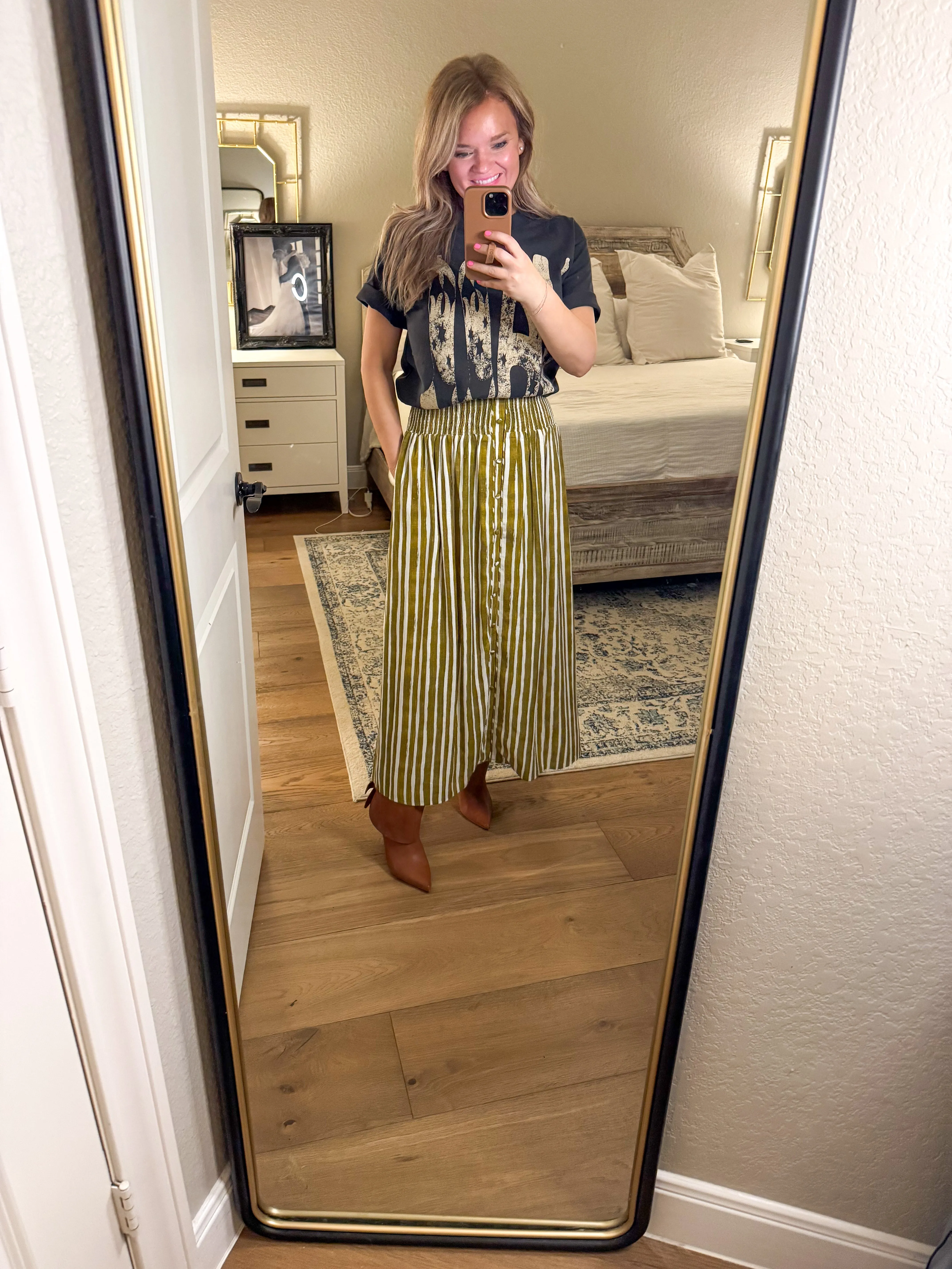 Lemon Grass Striped Skirt