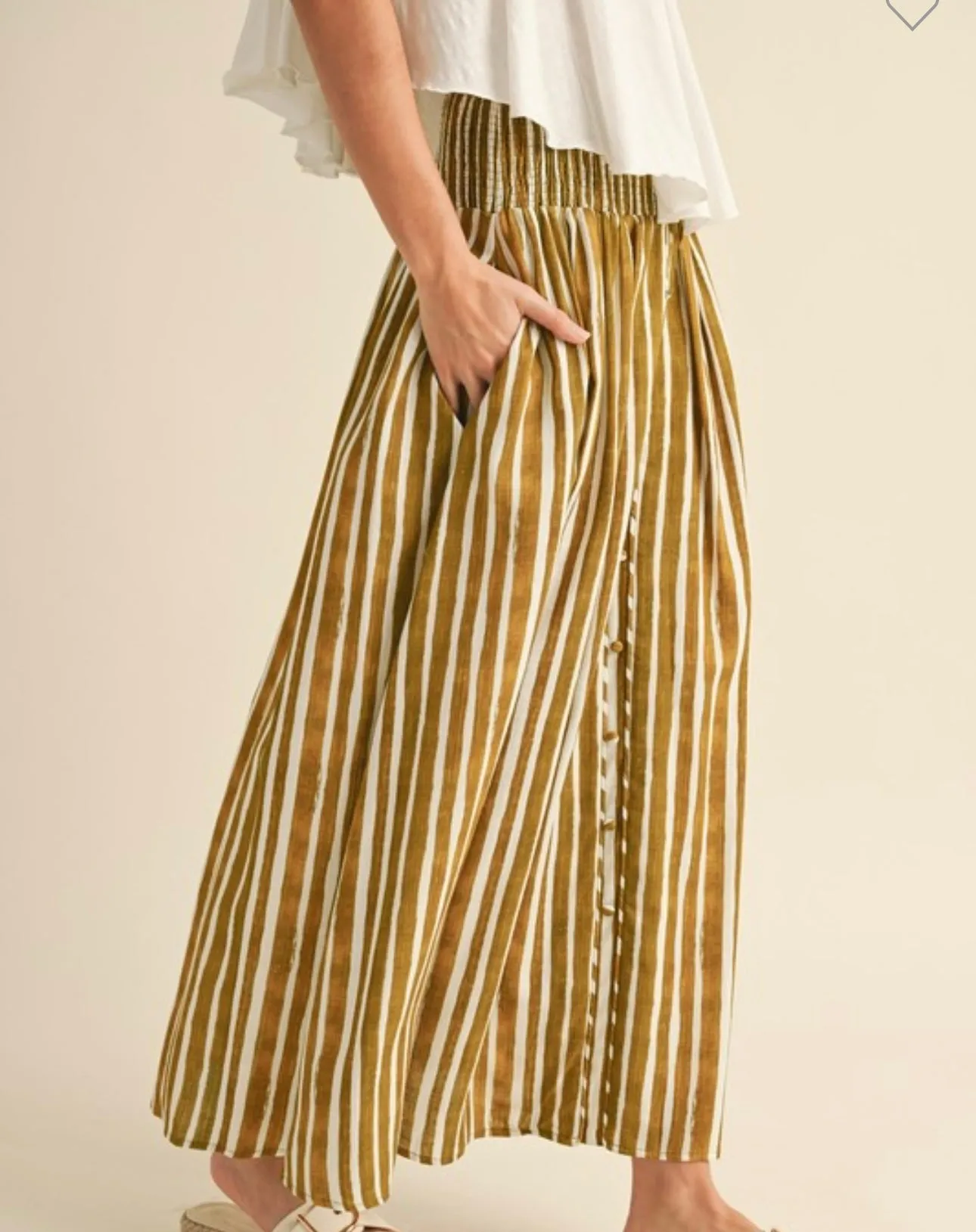 Lemon Grass Striped Skirt