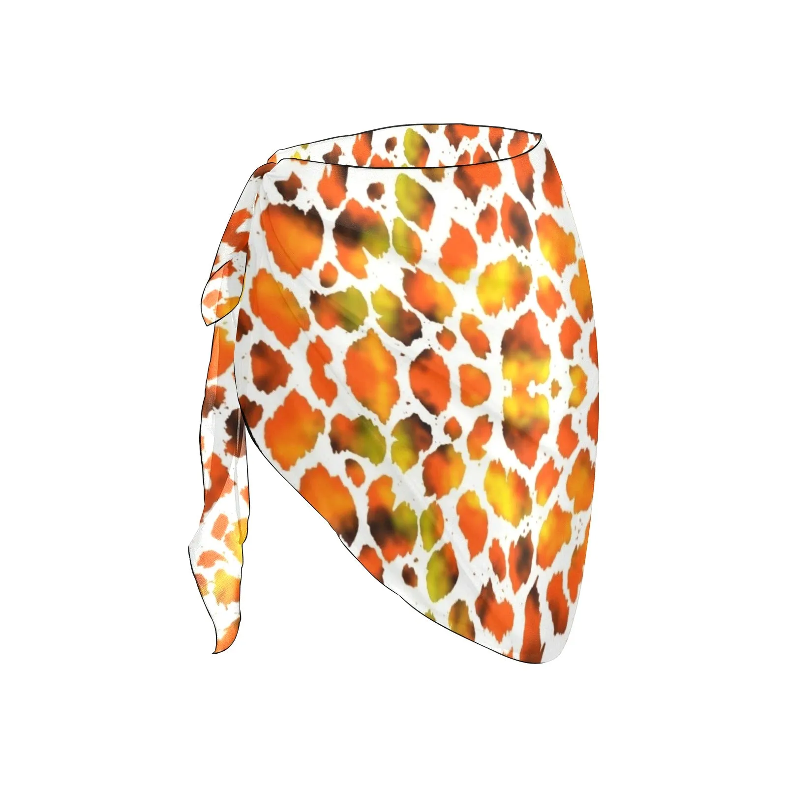 Leopard Fire Short Chiffon Sarong Wrap up to 5 XL (FWS)
