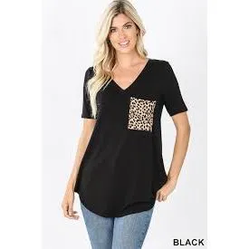 Leopard Print Pocket Tee