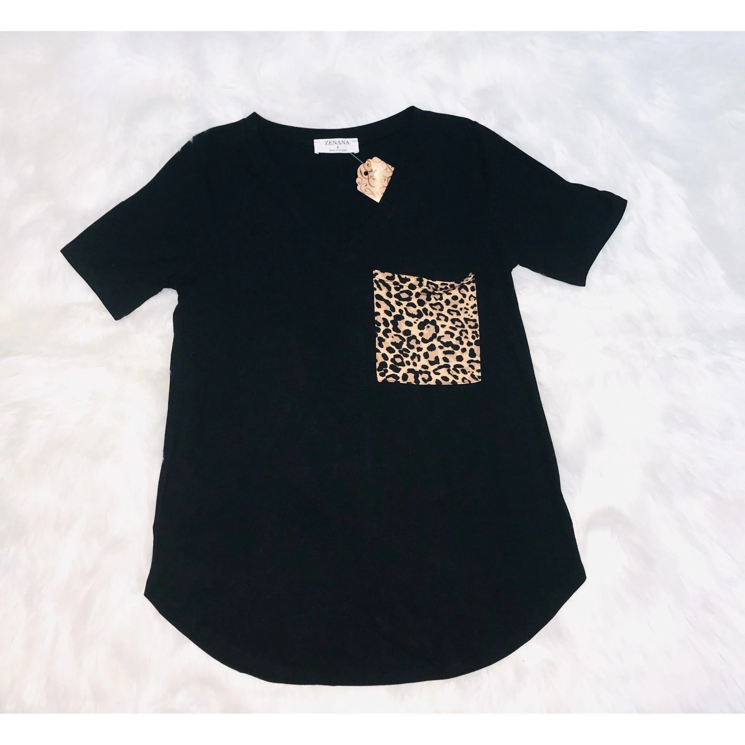 Leopard Print Pocket Tee