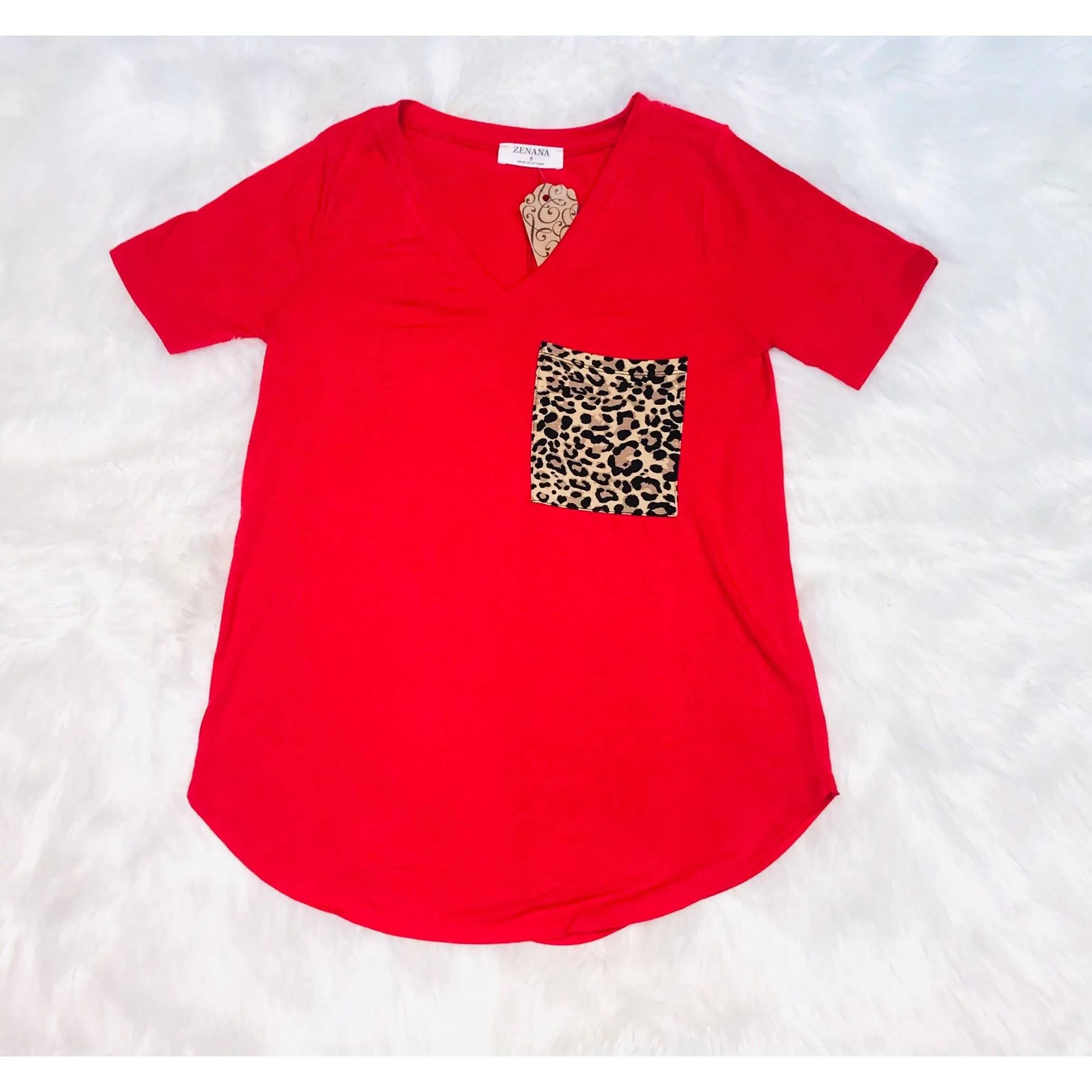 Leopard Print Pocket Tee