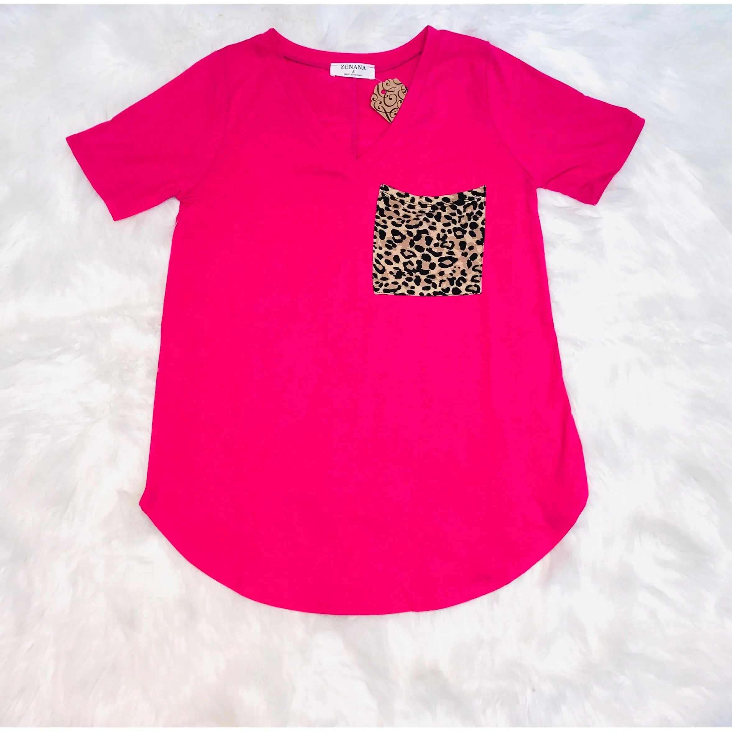 Leopard Print Pocket Tee
