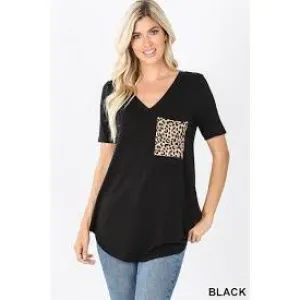Leopard Print Pocket Tee