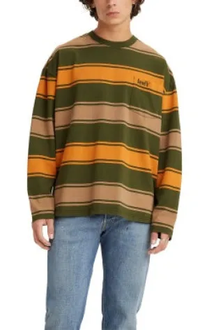 LEVI'S SLOUCHY POCKET TEE LONGSLEEVE PAINTER MOSSY GREEN