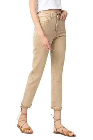Light Brown Super High Rise Mom Jeans