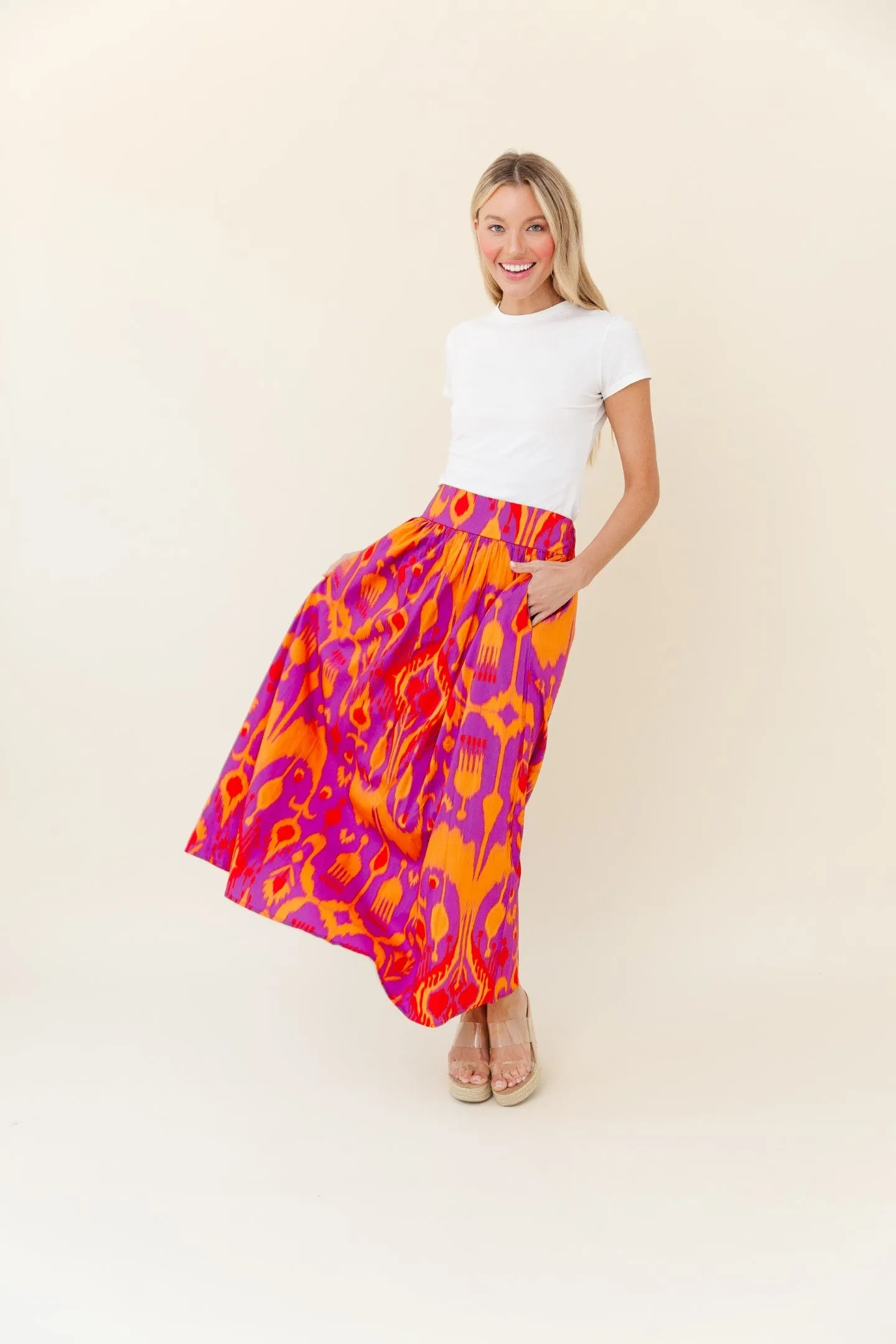 Lillian Skirt in Sunset Ikat