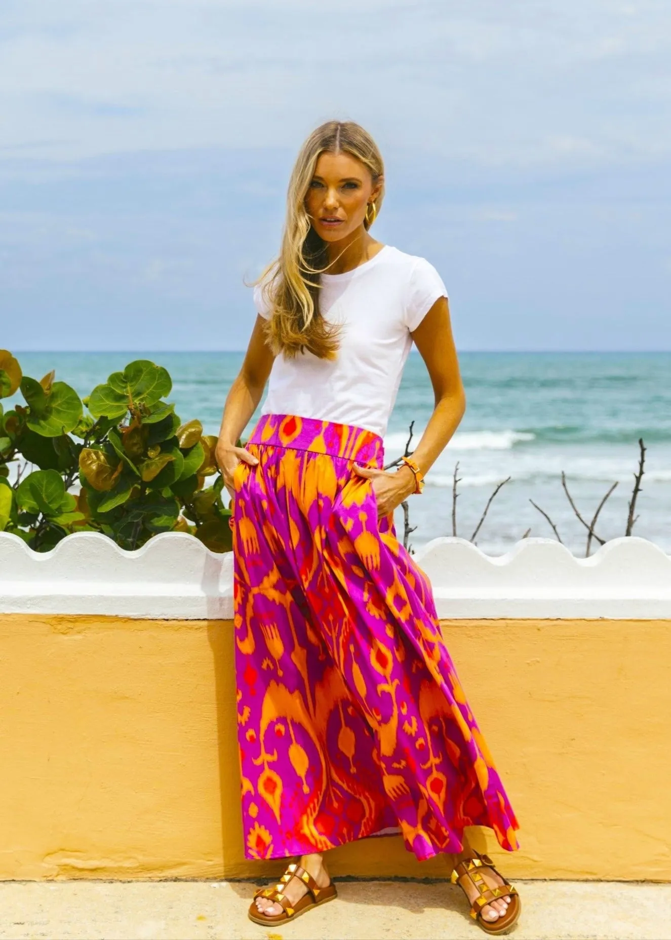 Lillian Skirt in Sunset Ikat
