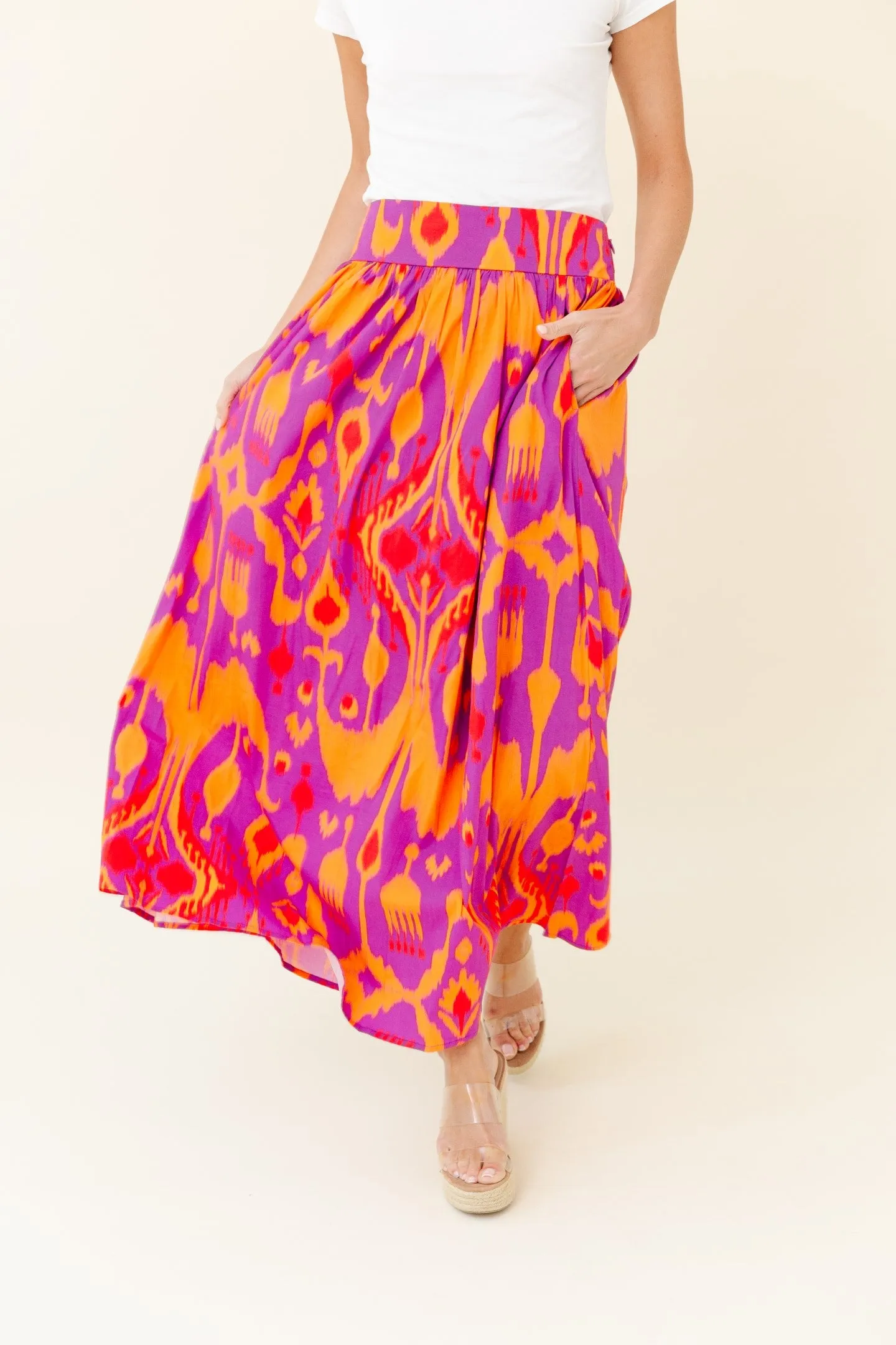 Lillian Skirt in Sunset Ikat