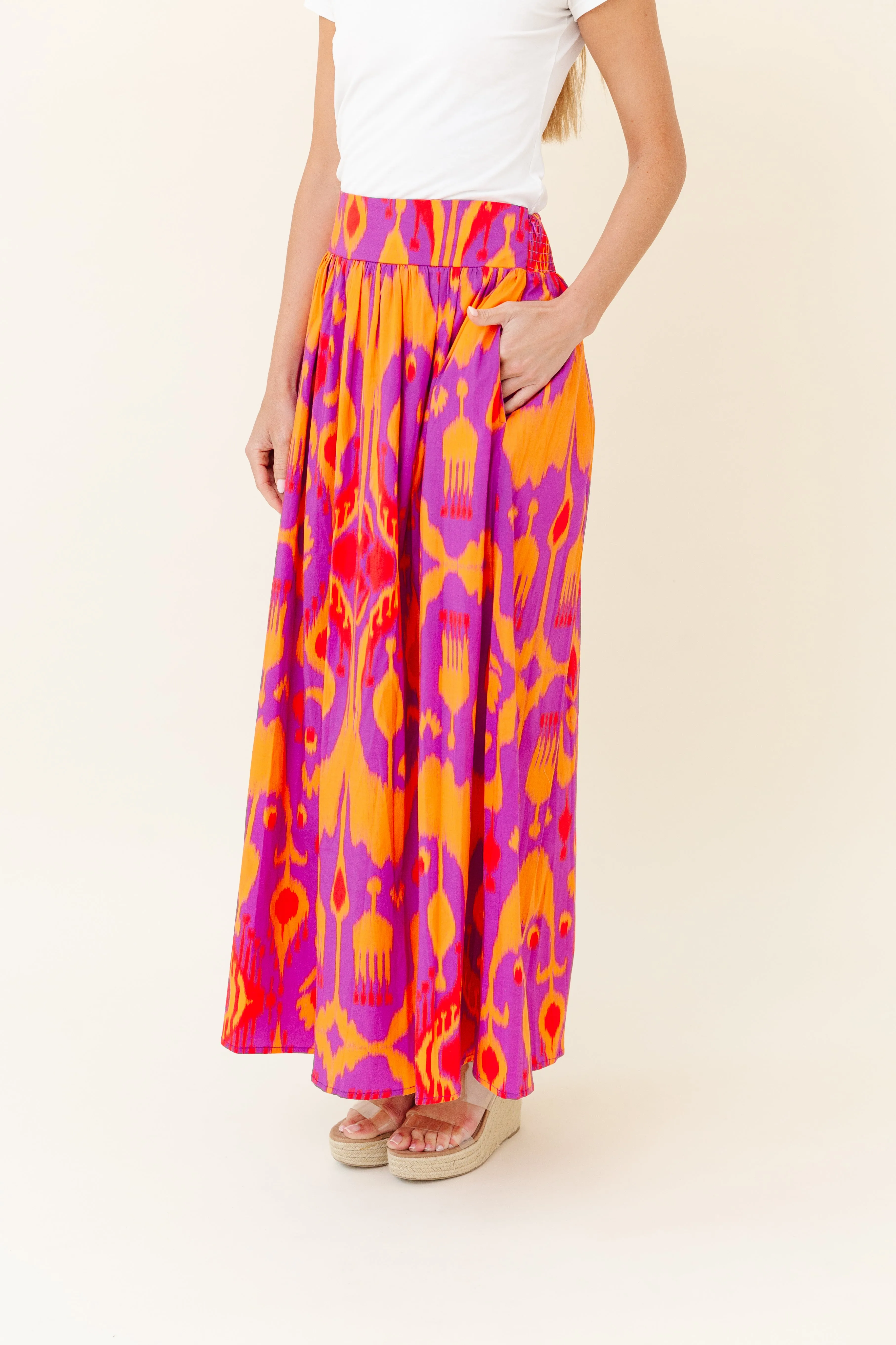 Lillian Skirt in Sunset Ikat