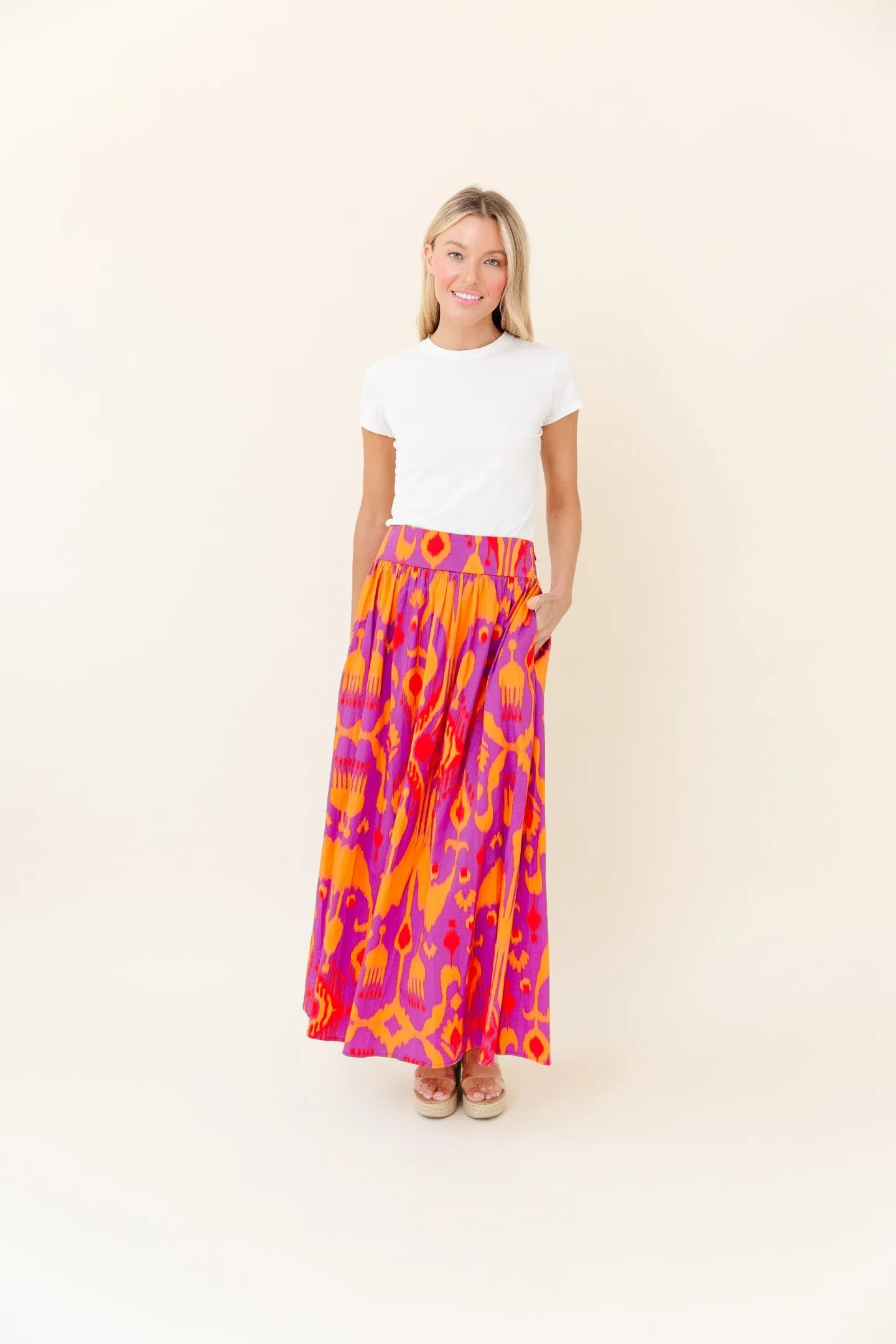 Lillian Skirt in Sunset Ikat