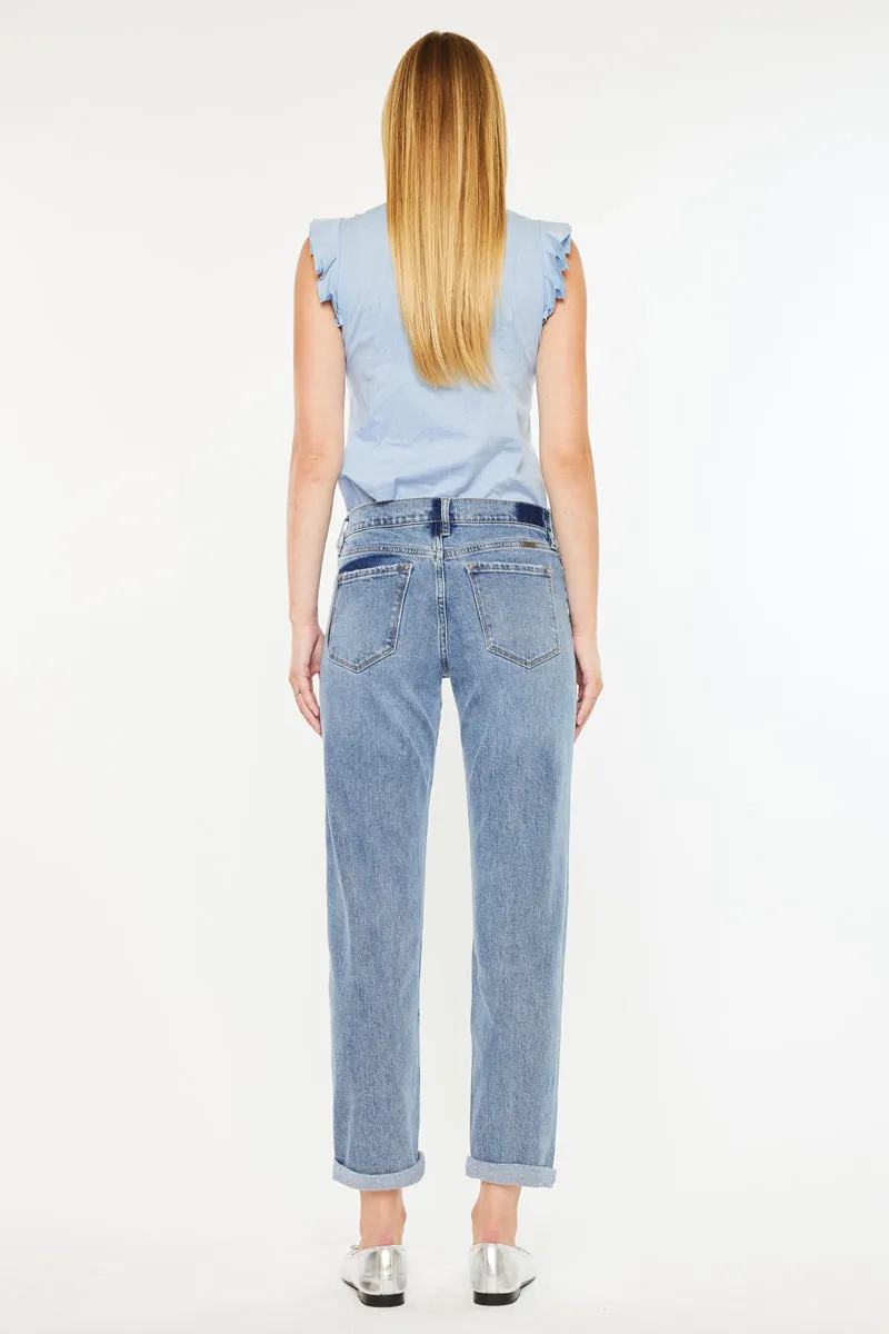 Lindsey Mid Rise Slim Boyfriend Jeans