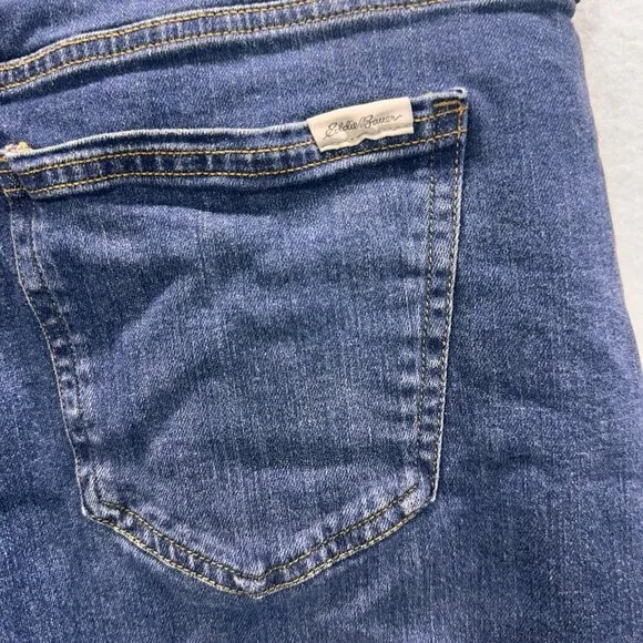 LL Bean Signature Lined Boyfriend Jeans Mid-Rise Straight-Leg Flannel-Lined 12