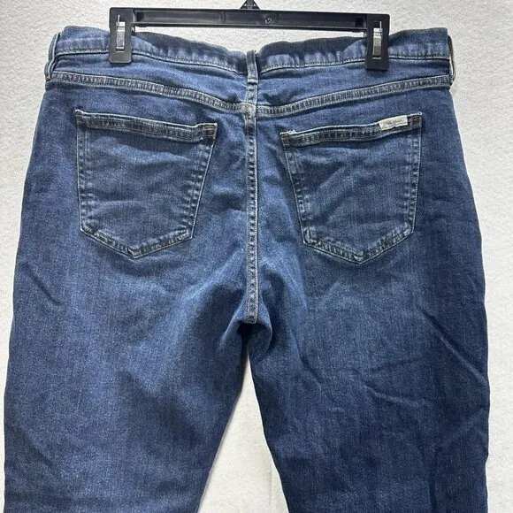 LL Bean Signature Lined Boyfriend Jeans Mid-Rise Straight-Leg Flannel-Lined 12