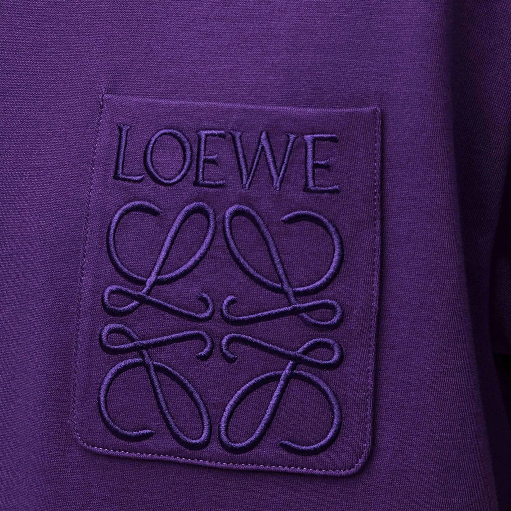 Loewe Relaxed Fit Tonal Pocket Logo T-Shirt in Tennis Purple