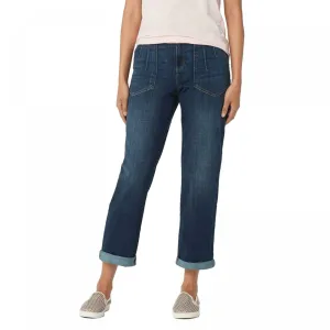 LOGO by Lori Goldstein Plus Size Boyfriend Jeans With Stylized Pockets