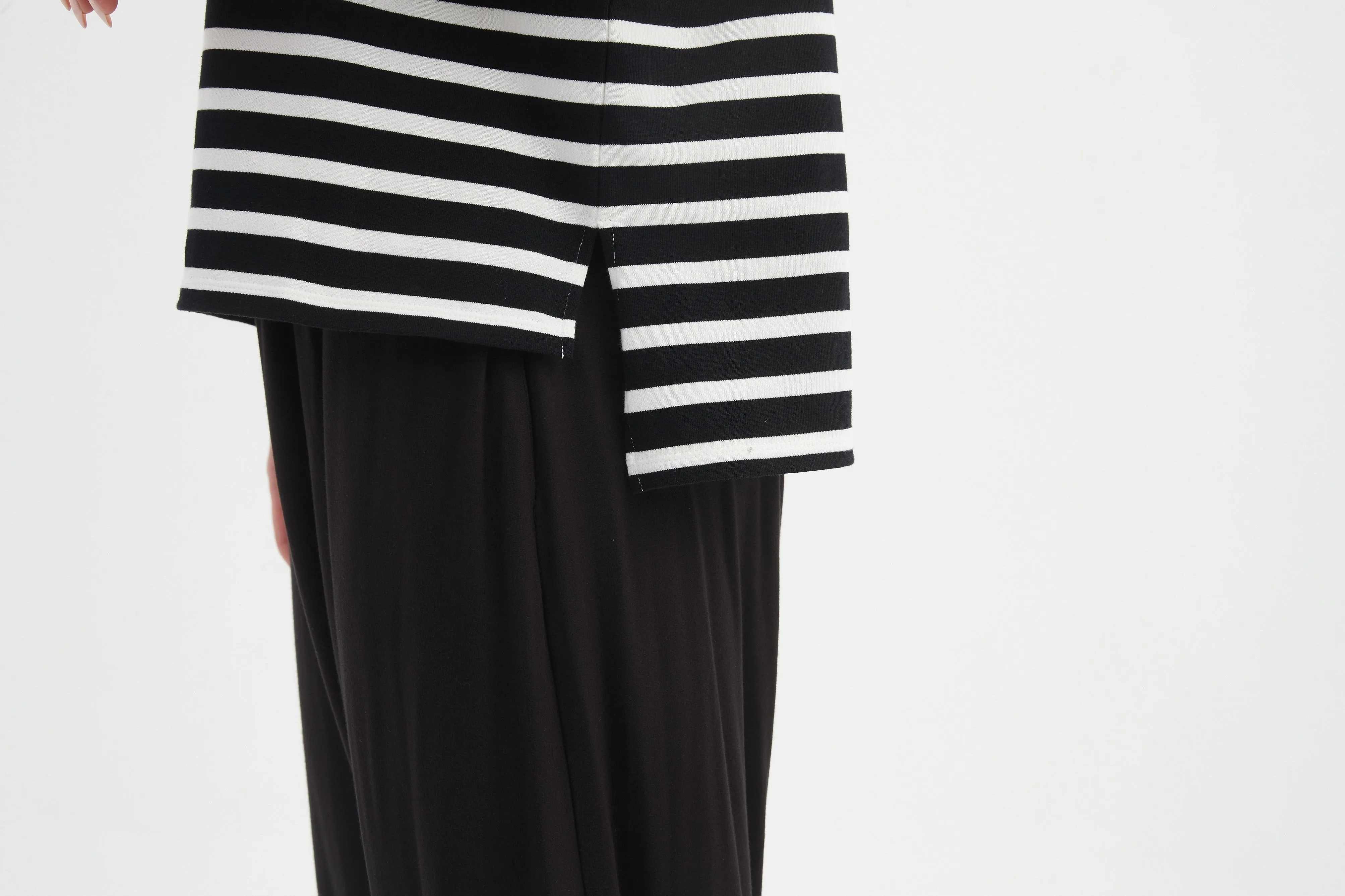 Long Sleeve Stripe Black/White