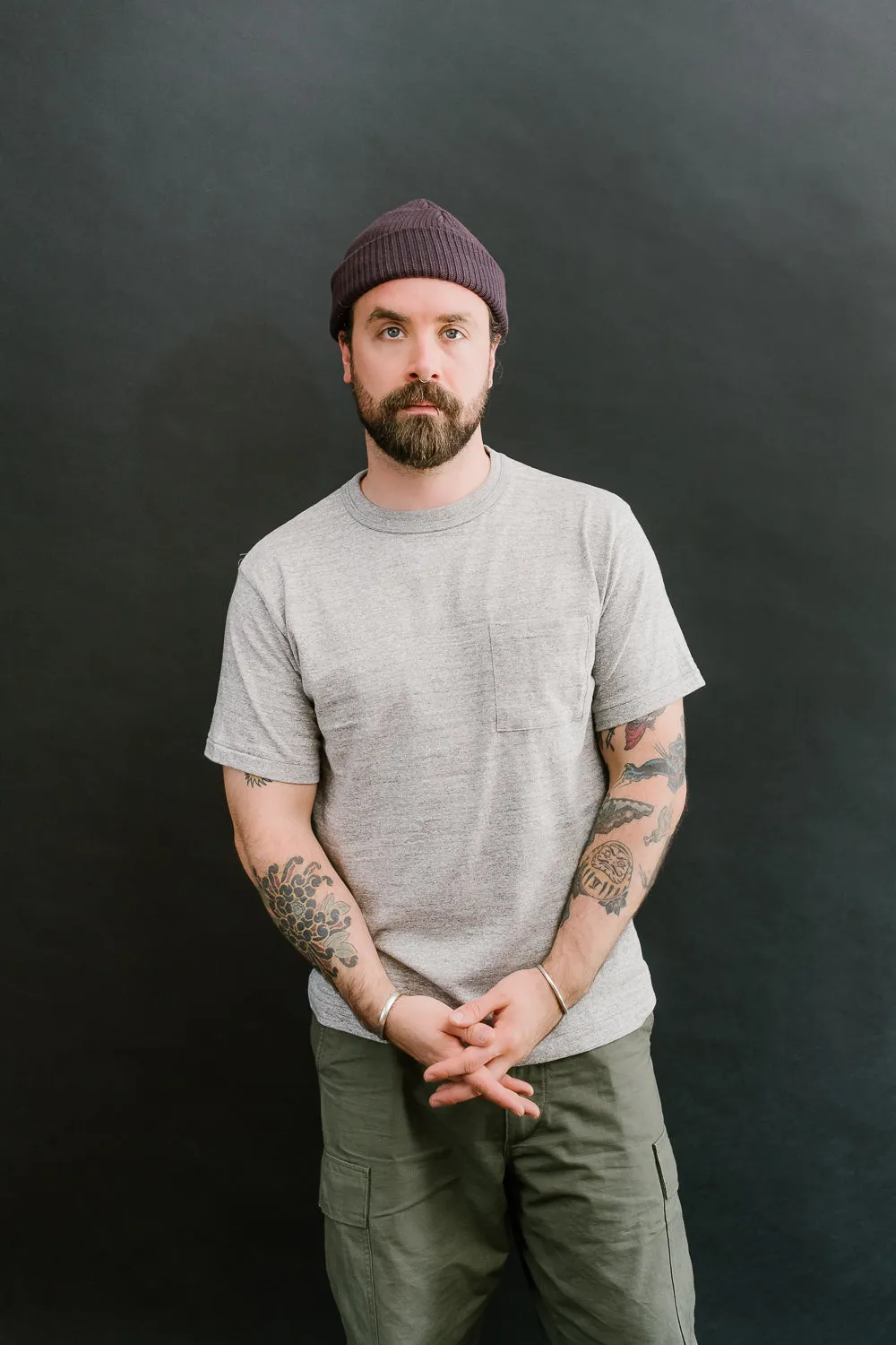 Lot 4601P - Slubby Cotton Pocket T-Shirt - Heather Grey