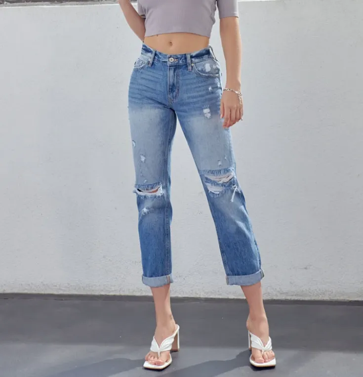 Lowell Mid Rise Classic Boyfriend KanCan Jean