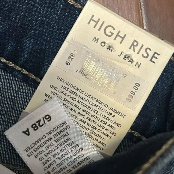 Lucky Brand women’s Drew High Rise Mom Jean size 6/28 ankle NWT