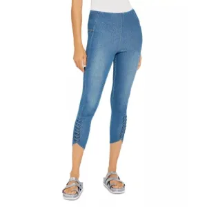 Lyssé Lace Up Cropped Jeans in Mid Wash - NWT - Size Small
