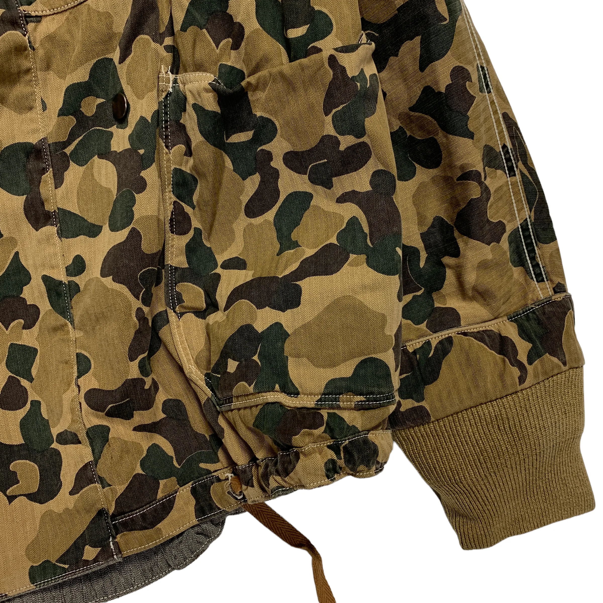 [M] Kapital Cotton Chambray Duck Camo Reversible Katsuragi Ring Coat