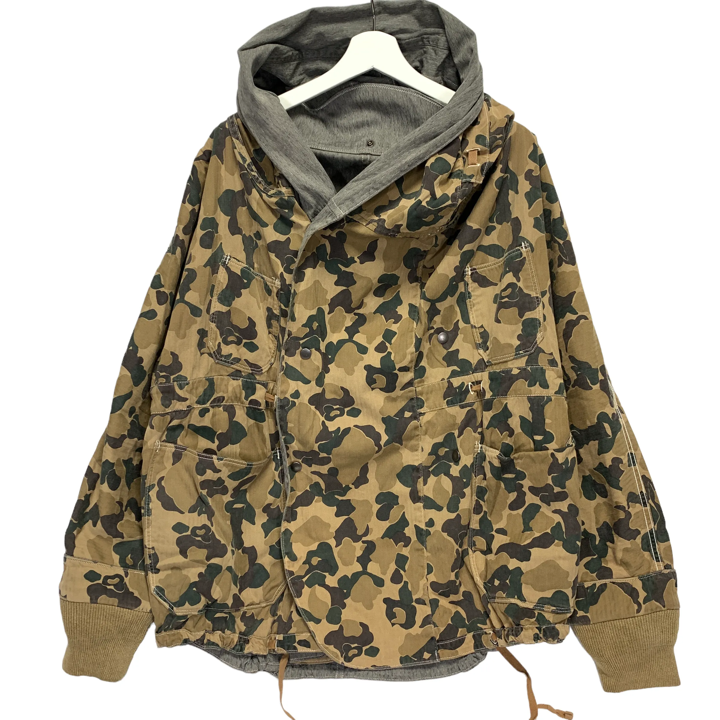 [M] Kapital Cotton Chambray Duck Camo Reversible Katsuragi Ring Coat