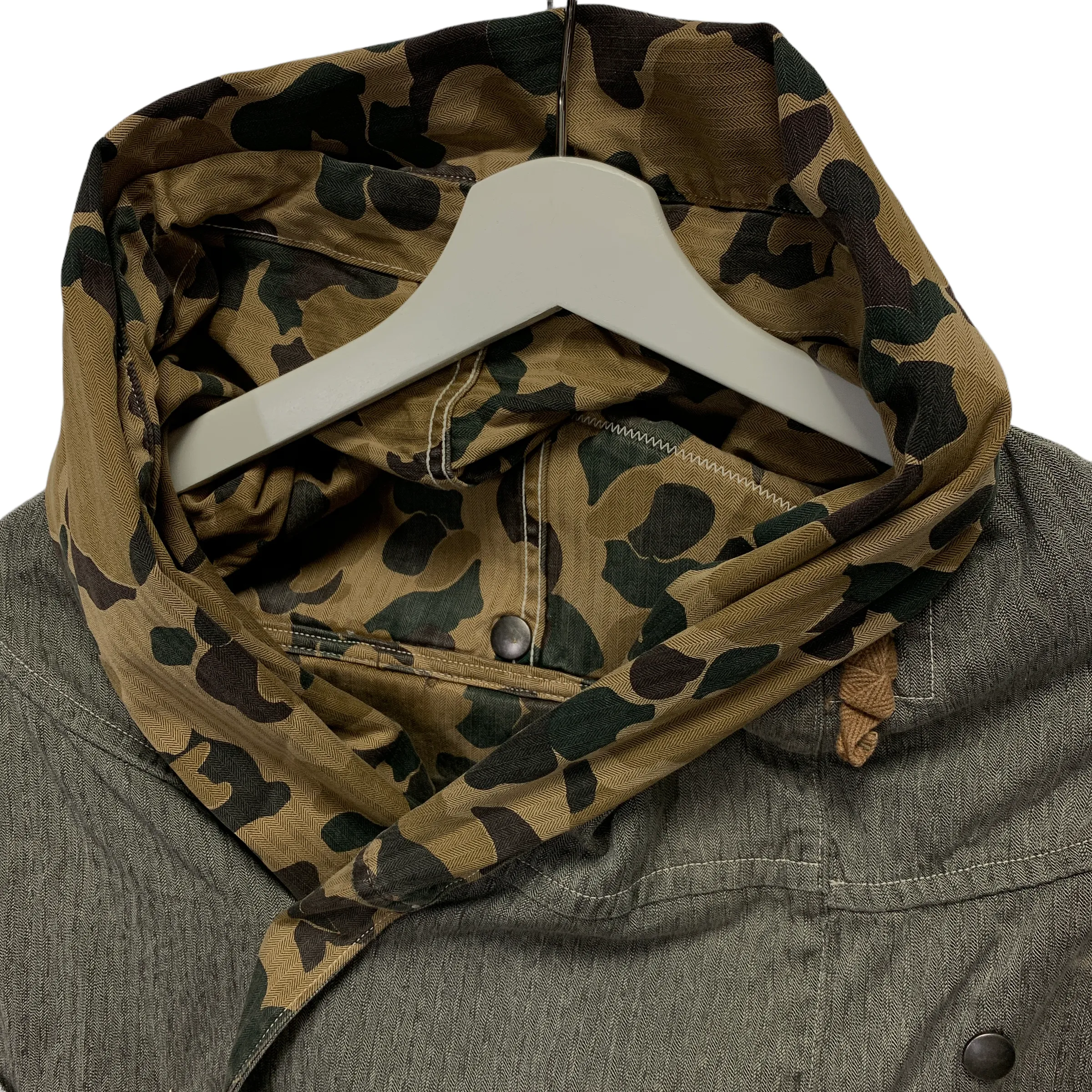 [M] Kapital Cotton Chambray Duck Camo Reversible Katsuragi Ring Coat