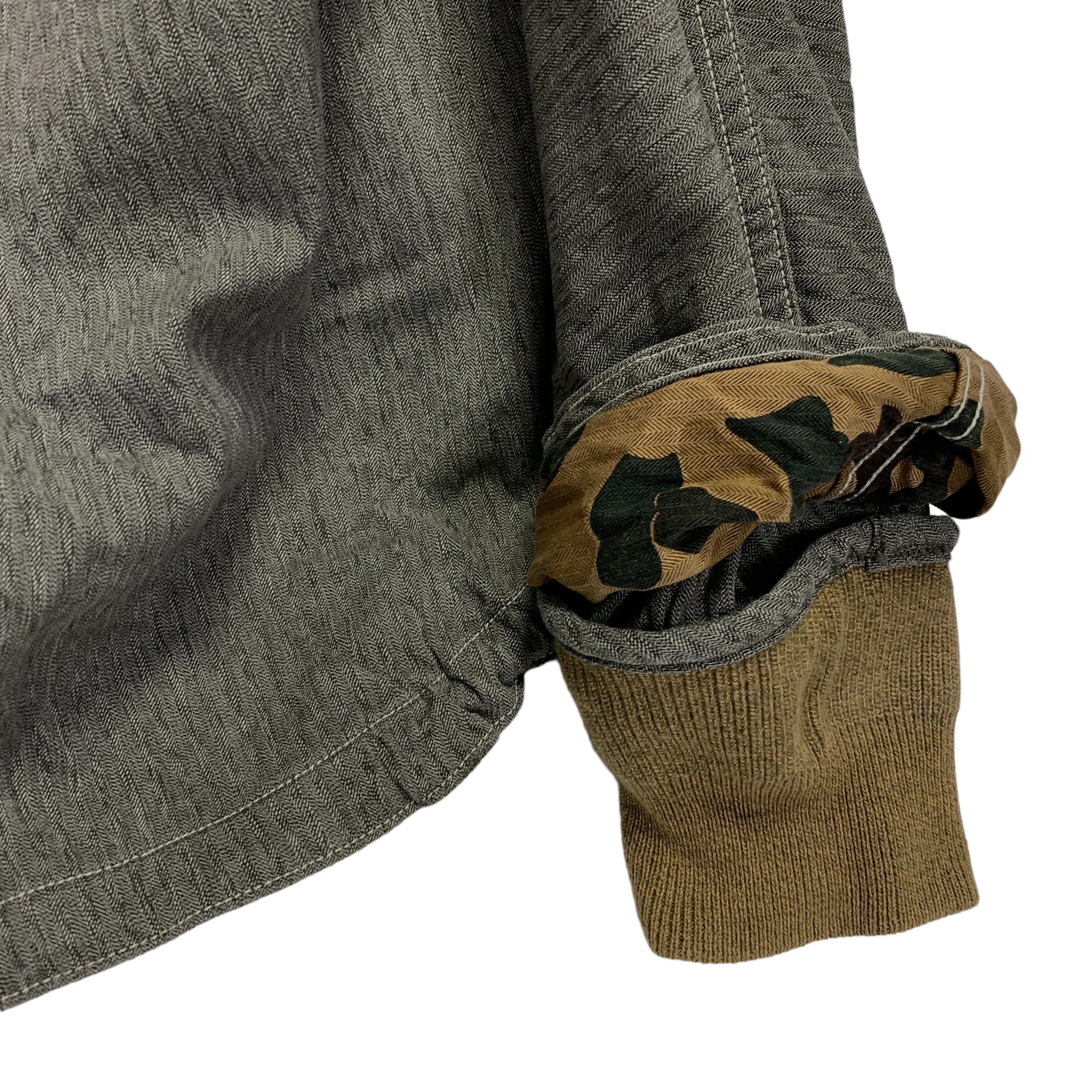 [M] Kapital Cotton Chambray Duck Camo Reversible Katsuragi Ring Coat
