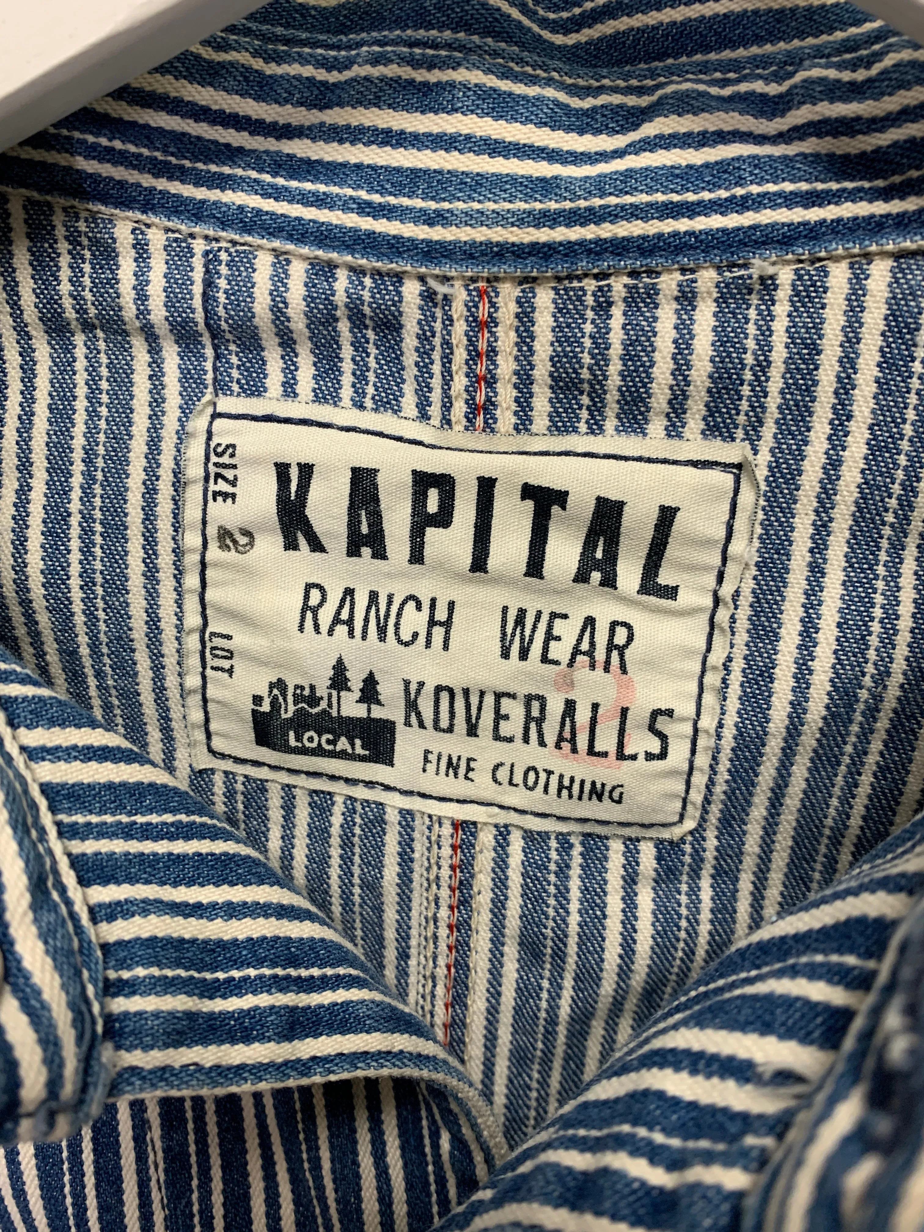 [M] Kapital Ranch Wear Hickory Stripe Indigo Coverall Jacket