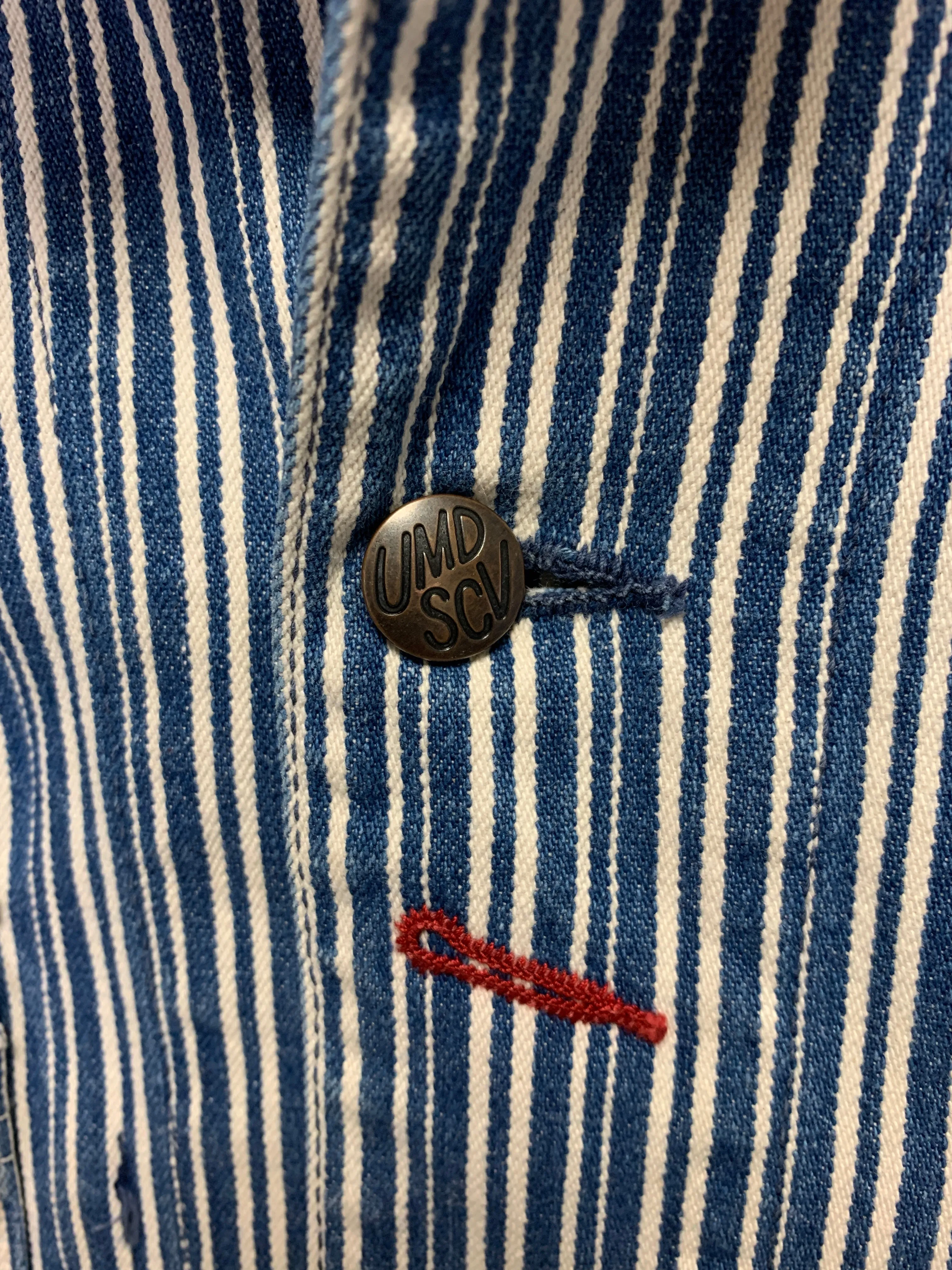 [M] Kapital Ranch Wear Hickory Stripe Indigo Coverall Jacket