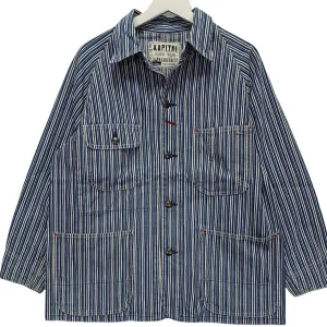 [M] Kapital Ranch Wear Hickory Stripe Indigo Coverall Jacket