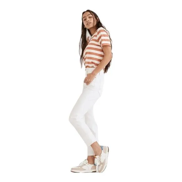 Madewell Curvy 90's Supermodel Mom Jeans Perfect Vintage Tile White sz 32 NWT