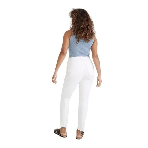 Madewell Curvy 90's Supermodel Mom Jeans Perfect Vintage Tile White sz 32 NWT