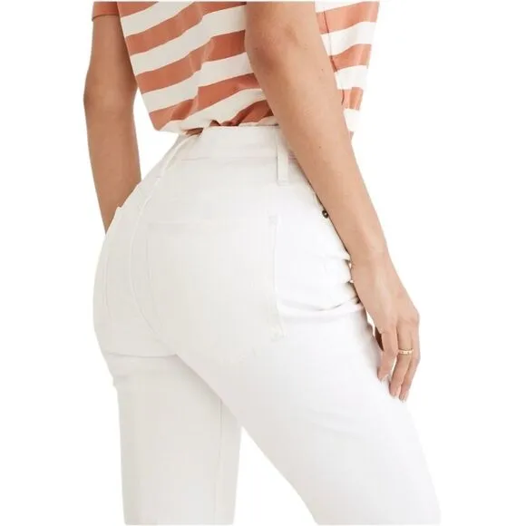 Madewell Curvy 90's Supermodel Mom Jeans Perfect Vintage Tile White sz 32 NWT