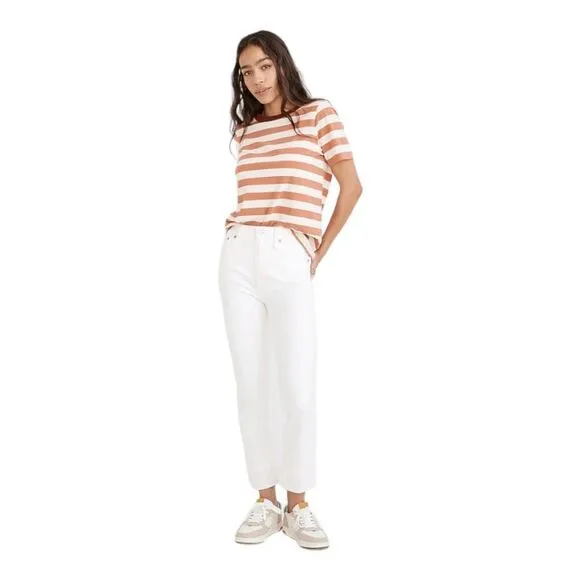 Madewell Curvy 90's Supermodel Mom Jeans Perfect Vintage Tile White sz 32 NWT