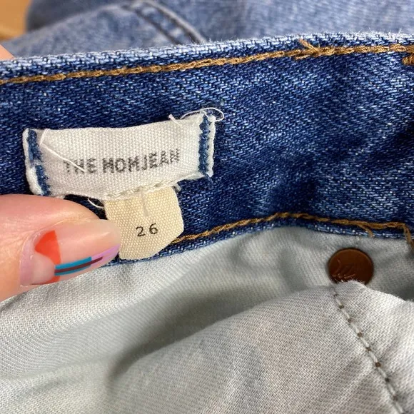 Madewell Mom Jeans Downey Wash Blue High Rise 100% Cotton The Momjean 26
