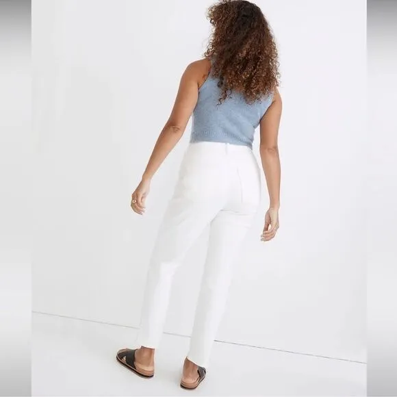 Madewell NWT Curvy Perfect Vintage Jeans Tapered Size 33 in Tile White