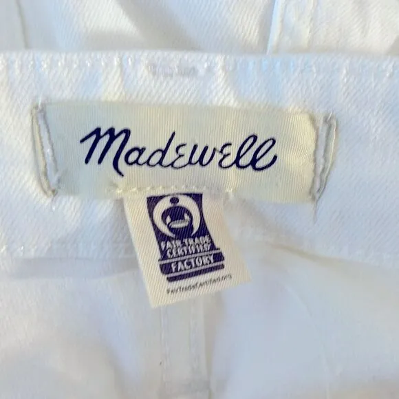 Madewell NWT Curvy Perfect Vintage Jeans Tapered Size 33 in Tile White