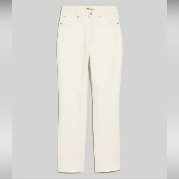 Madewell NWT Curvy Perfect Vintage Jeans Tapered Size 33 in Tile White