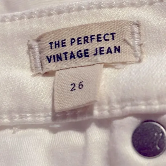 Madewell NWT Perfect Vintage Jeans High Rise Size 26 in Tile White