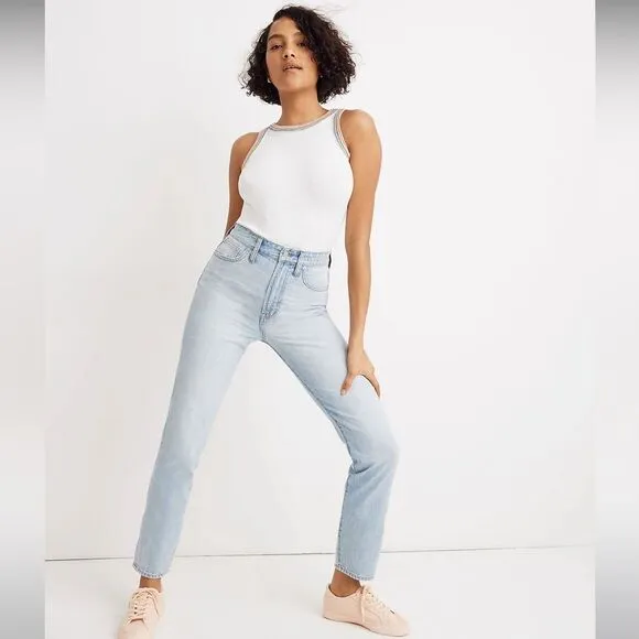 Madewell NWT The “Curvy Perfect Vintage” Jeans High Rise Fitzgerald Wash Sz 24