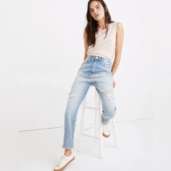 Madewell The Momjean in Gilford Wash - Ripped Edition Sz 26 Petite