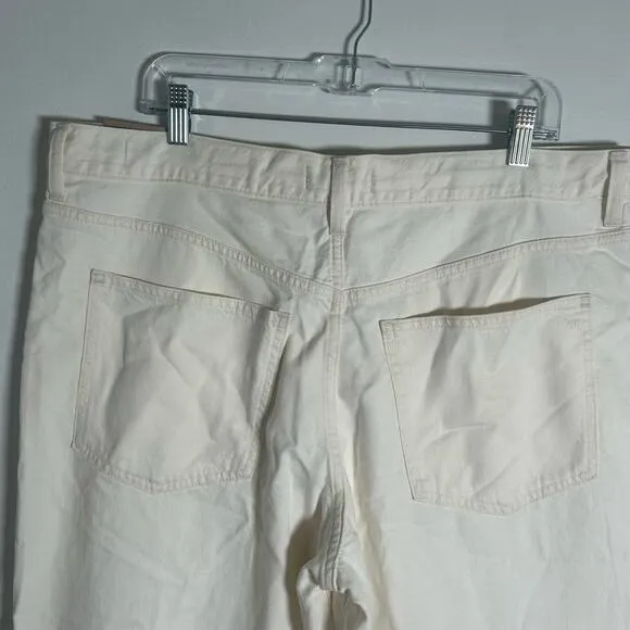 Madewell Women's Superwide-Leg Drawstring Ecru High Waist Denim Jeans 32 New